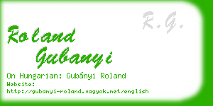 roland gubanyi business card